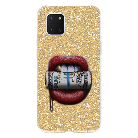 כיסוי money kiss שם זהב נצנצים Galaxy note 10 lite