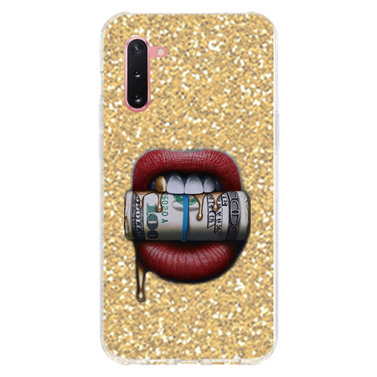 כיסוי money kiss שם זהב נצנצים Galaxy Note 10 PRO