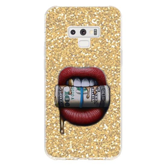 כיסוי money kiss שם זהב נצנצים Galaxy Note 9