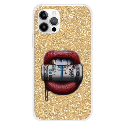 כיסוי money kiss שם זהב נצנצים iphone 12 mini