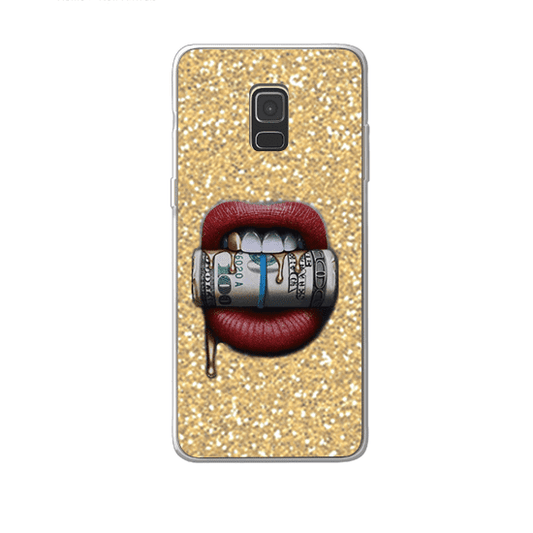 כיסוי money kiss שם זהב נצנצים Galaxy A8+