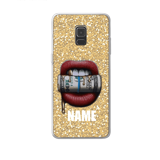 כיסוי money kiss שם זהב נצנצים Galaxy A8